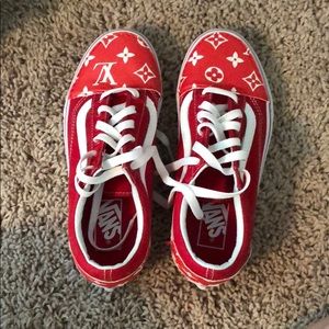 louis vuitton red vans